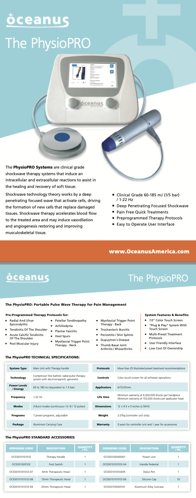 PHYSIO PRO CLINICAL GRADE SHOCKWAVE THERAPY SYSTEMS | KAMED